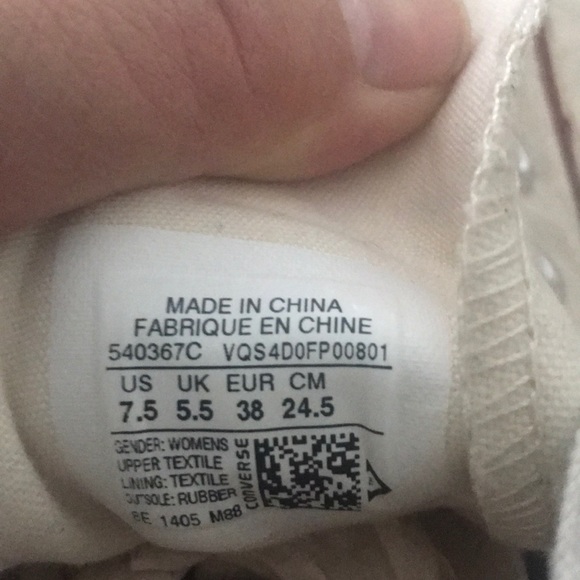 Converse silver stud high tops women’s size 7.5 - Picture 6 of 7